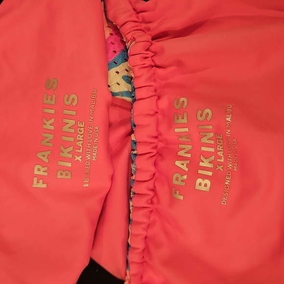 💕FRANKIES BIKINIS💕 Tia Mesh Triangle Top + String Bottom ~ Tropic Love XL NWOT - Picture 12 of 12
